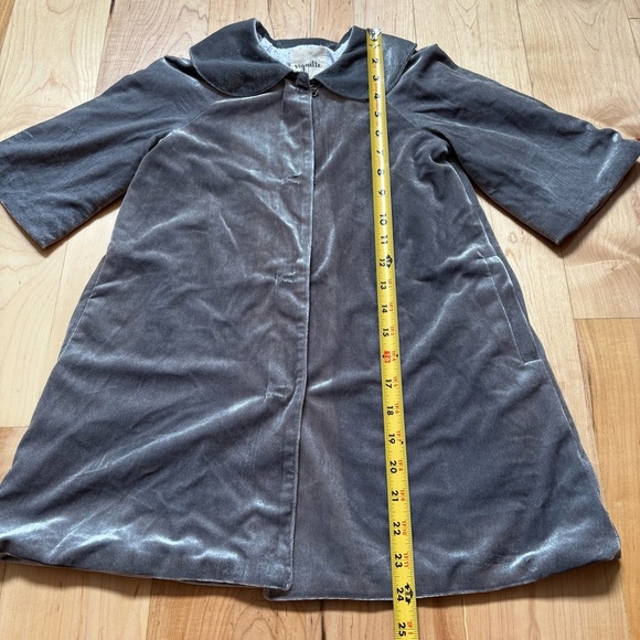 NEW Vignette Jane Girls Silver Gray Velvet Coat with Peter Pan Collar - Picture 11 of 11